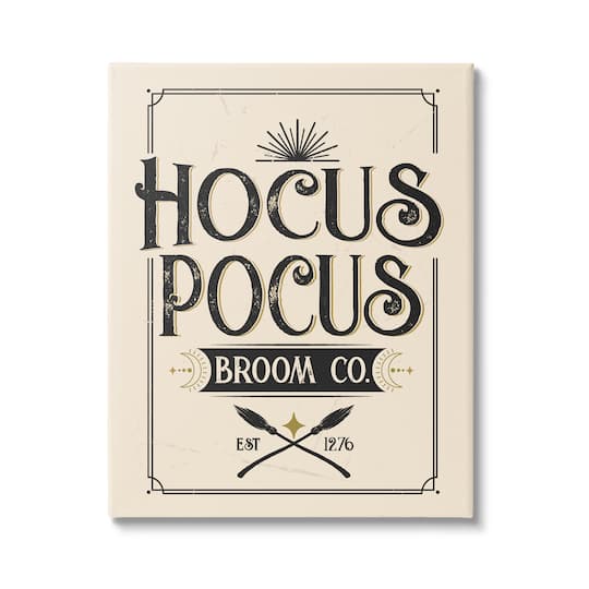 Stupell Industries Hocus Pocus Broom Co Sign Canvas Wall Art